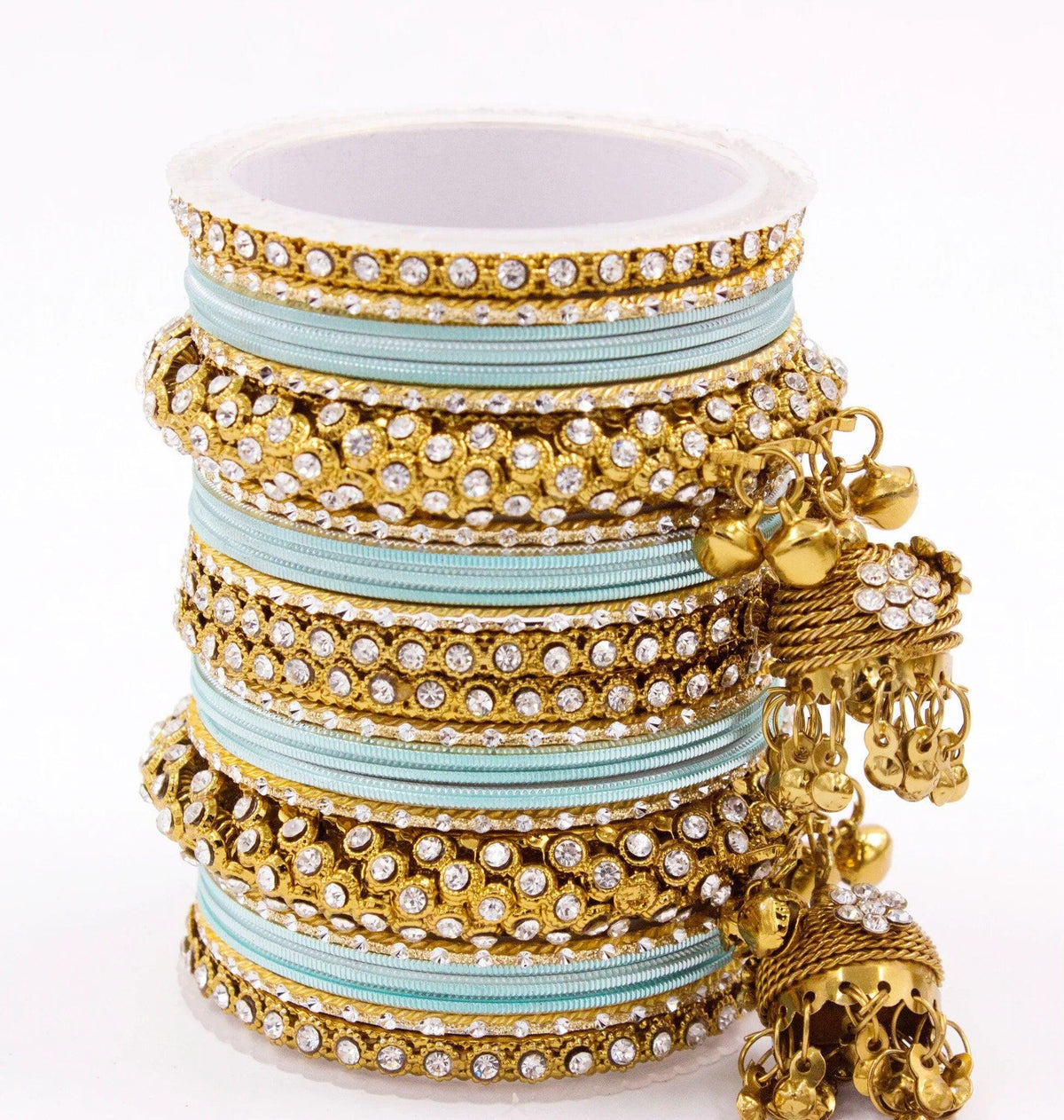 Indian bangle set , Bridal bangles, Traditional wedding jewelry, Brass Metal and Stone Bridal Crystal Bangle Set for Women