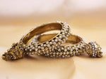 Set of 2 Golden Kundan Beaded Jhumki Bangles, Pearl & Stone Bangle, Cz Bangles, Bangles With Latkan, Indian Bangles