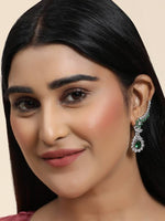 Emerald Green American Diamond CZ Earrings, Statement Earrings, CZ Earrings, Indian jewelry, Sabyasachi Earrings, Indian Bollywood