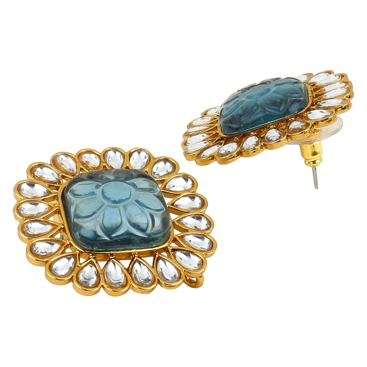 Polki Kundan Stud Earring, For Her | Earrings | Studs | Cubic Zirconia
