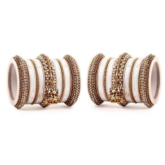 Indian Bollywood Bangles Jewelry 5 Color Latkan Jhumka Bridal Wedding & Party Wear Bangle Bracelet Traditional Pakistani Bangles Jewelry