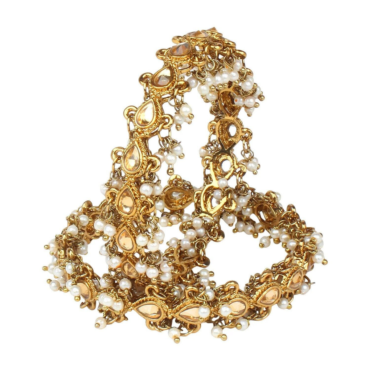 Kundan Indian Bridal Kadas, Pearl Wedding Jewelry, Statement Jewelry, Wedding Bangles, Pearl Bangles, Silver gold kadas