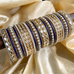 Kundan Pearl and Stone Kada Bangle Set, Indian Bangles Bridal Handmade Kundan Set Silk thread Bangles, Gift Ethnic Traditional Jewelry