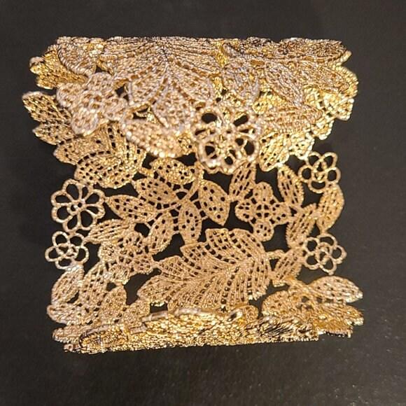 Gold Cuff Bracelet, Gold Bangle, Gold Plated Alloy Antique Cuff Bracelet, Wide Gold Bangle Arm Cuff, Gift For Her, Arm Cuff