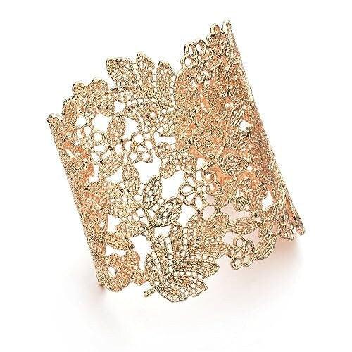 Gold Cuff Bracelet, Gold Bangle, Gold Plated Alloy Antique Cuff Bracelet, Wide Gold Bangle Arm Cuff, Gift For Her, Arm Cuff