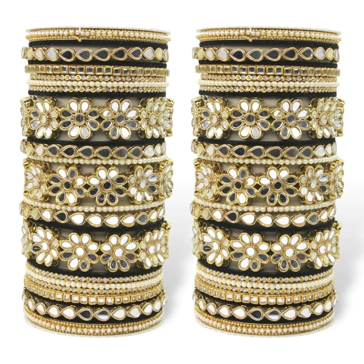 Beautiful Mirror work Silk thread Bangle Set, Wedding Jewelry, Bridesmaid Gift, Indian Wedding Bangle, Silk Thread Bangles with Flower kada