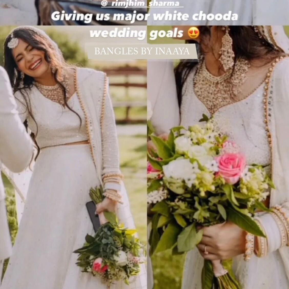 Bridal Chura with Pacheli Rajwadi Kada, Punjabi Chuda Wedding Bangles, Punjabi Choora, Pakistani Choora, Punjabi Chooda