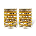 Stone pearl drop mirror bangle wedding Indian asian churiyan bangle set, Mirror kada bangle set, Wedding jewelry, pearl bangles