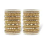 Stone pearl drop mirror bangle wedding Indian asian churiyan bangle set, Mirror kada bangle set, Wedding jewelry, pearl bangles