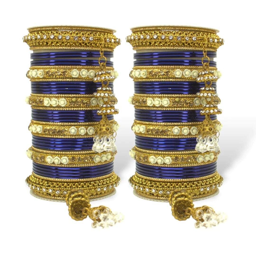 Antique Jhumki Latkan Bangle Set, Indian Bollywood Bangles Jewellery Latkan Jhumka Bracelet Wedding Party Wear Traditional Bangles Set of 2