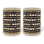 Stone pearl drop mirror bangle wedding Indian asian churiyan bangle set, Mirror kada bangle set, Wedding jewelry, pearl bangles