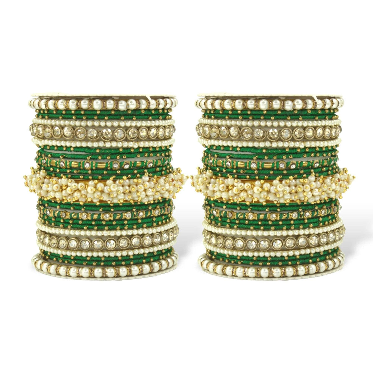 Indian Pearl bangles set with stone work kada, Indian bangles, Wedding jewelry, festive colorful bangles size 2.4/6/8/10 set for 2
