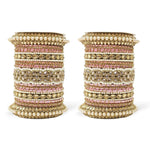 Bridal Punjabi Pacheli kada chuda set, Indian bangles pearls beaded chura, pakistani party wear eid stone work bangles, Indian Jewelry