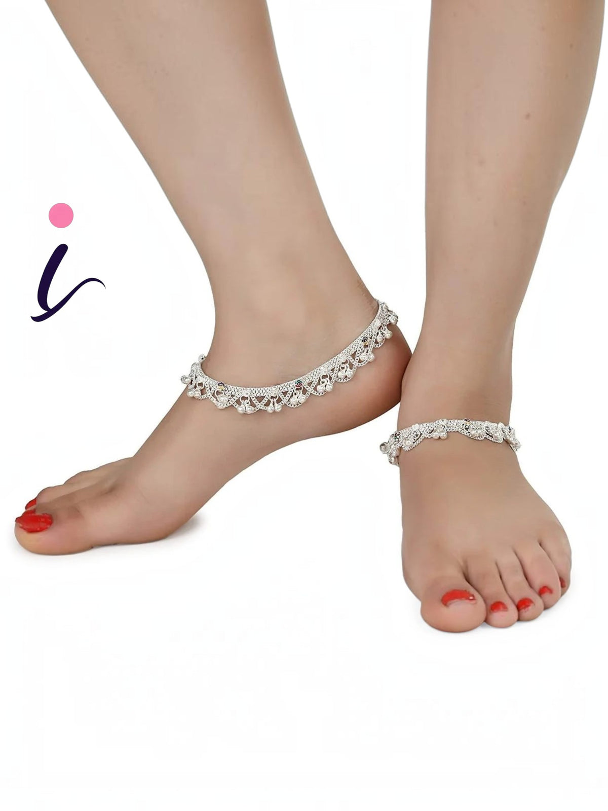 Silver Plated Payal Anklet Pair for Women | Traditional Indian Oxidized Anklets | Ethnic Bridal & Party Wear Jewellery