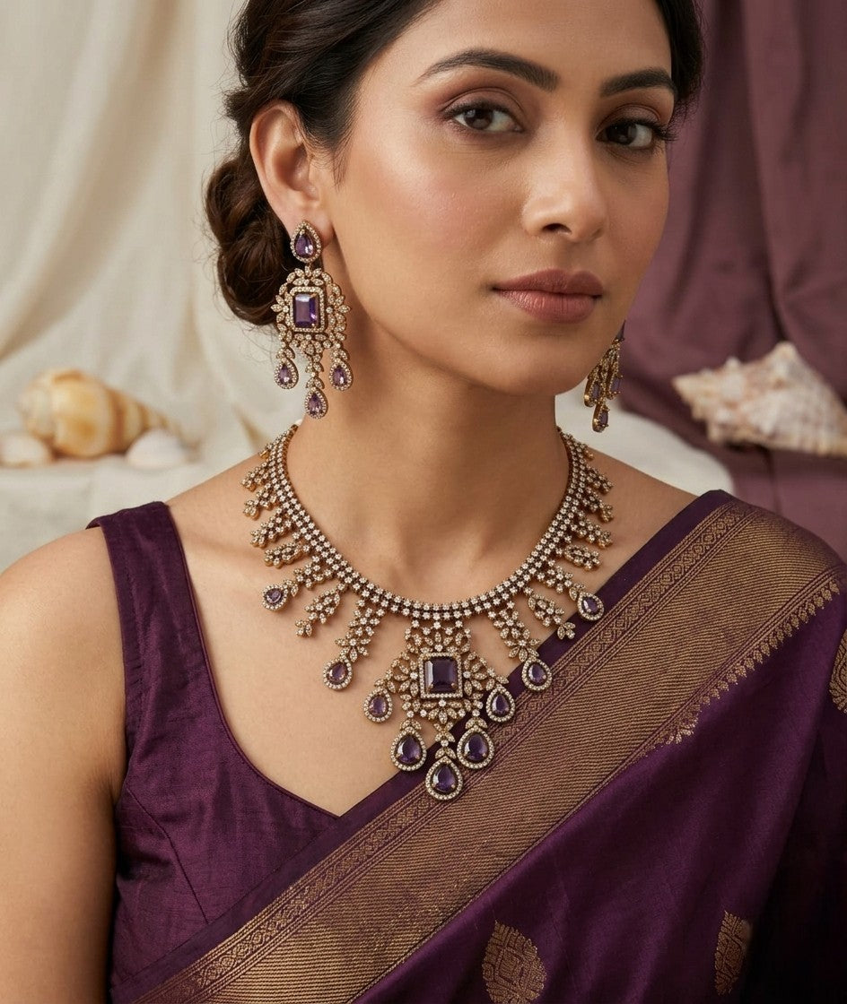Royal Kundan Polki Choker Set with Emerald & Multicolor Drops | Bridal Wedding Necklace Set with Matching Earrings | Indian Traditional Jewellery