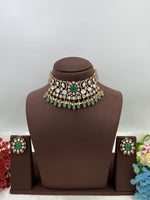Polki Kundan Choker Necklace Set | Indian Jewellery | Matching Earrings | Premium Polki Kundan Stone Indian Necklace Set