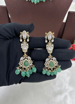 Antique Premium Moissanite Kundan Necklace Set with Earrings & Maang Tikka – Bridal & Party Jewelry