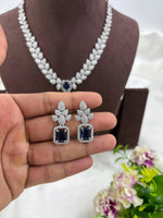 CZ Drop American Diamond Necklace Set with Earrings – Premium Bridal & Party Jewelry