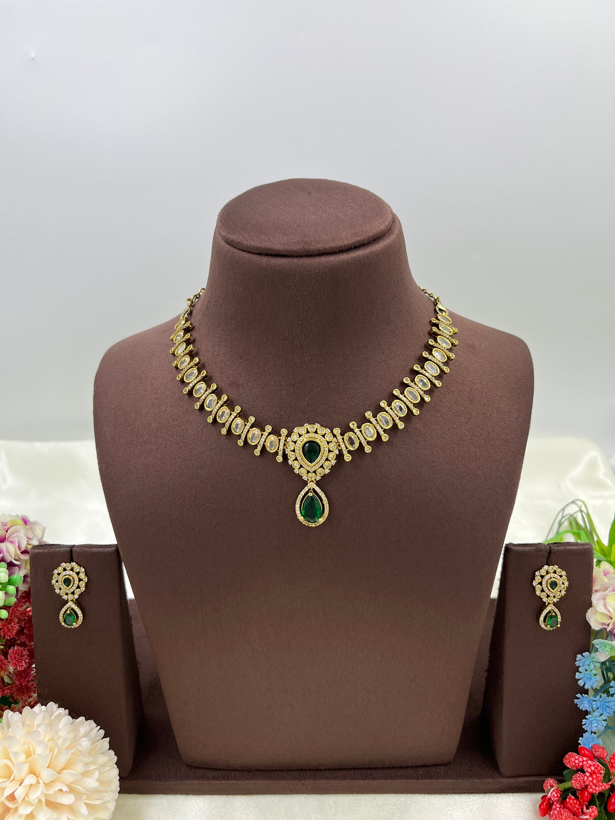 Elegant Drop Victorian Necklace Set with Earrings – Premium Party Wear Jewelry