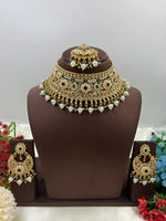 Traditional Choker Necklace Set with Maangtika & Earrings – Royal Bridal Splendor
