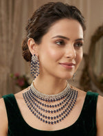 Victorian American Diamond Premium Necklace Set With Earning Luxury Bridal & Wedding Party Wear Jewellery for Women