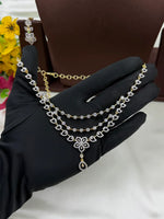 Two-Tone Three Layer Necklace Set for Women | Gold & Silver Tone Statement Jewellery | Bridal, Party & Wedding Wear Necklace