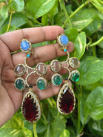 Rajsthani Drop AD Earrings Set Indian Jewelry, CZ Traditional Earrings Set, Jaipuri AD Earrings Set, Bollywood Earrings Set, Celebrity Inspired AD Earrings Set