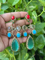 Rajsthani Drop AD Earrings Set Indian Jewelry, CZ Traditional Earrings Set, Jaipuri AD Earrings Set, Bollywood Earrings Set, Celebrity Inspired AD Earrings Set