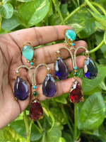 Pakistani American Diamond Bridal Drops Earrings Set, Bollywood Design AD Earrings Set, Celebrties CZ Earrings Set, Wedding Earrings Set, Indian Jewelry Set, Pakistani AD Jewelry Set, Bridal AD Earrings Set