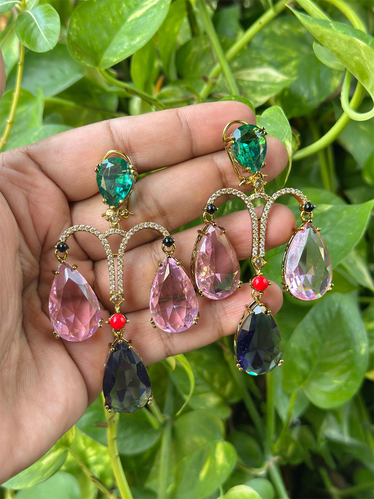 Pakistani American Diamond Bridal Drops Earrings Set, Bollywood Design AD Earrings Set, Celebrties CZ Earrings Set, Wedding Earrings Set, Indian Jewelry Set, Pakistani AD Jewelry Set, Bridal AD Earrings Set