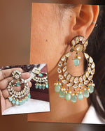 Round Polki Indian Bridal Earrings Set, Indian Polki Earrings Set, Pakistani Wedding Earrings Set, Bollywood Inspired Polki Earrings Jewelry Set