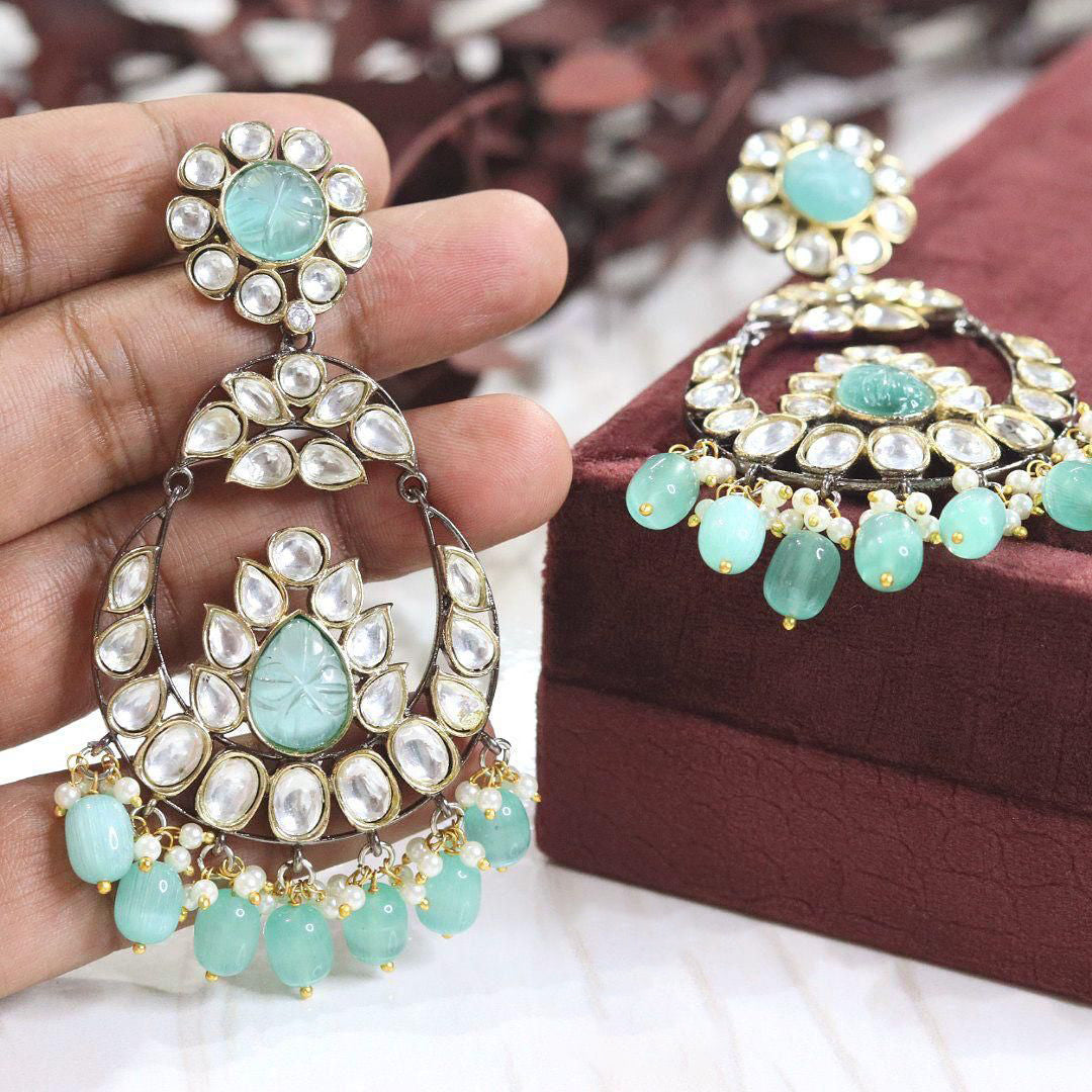Celestial Beauty Indian Floral Jhumki Earrings Set, Indian Bridal Jhumki Jewelry Set, Bollywood Earrings Set, Floral Jhumki Set