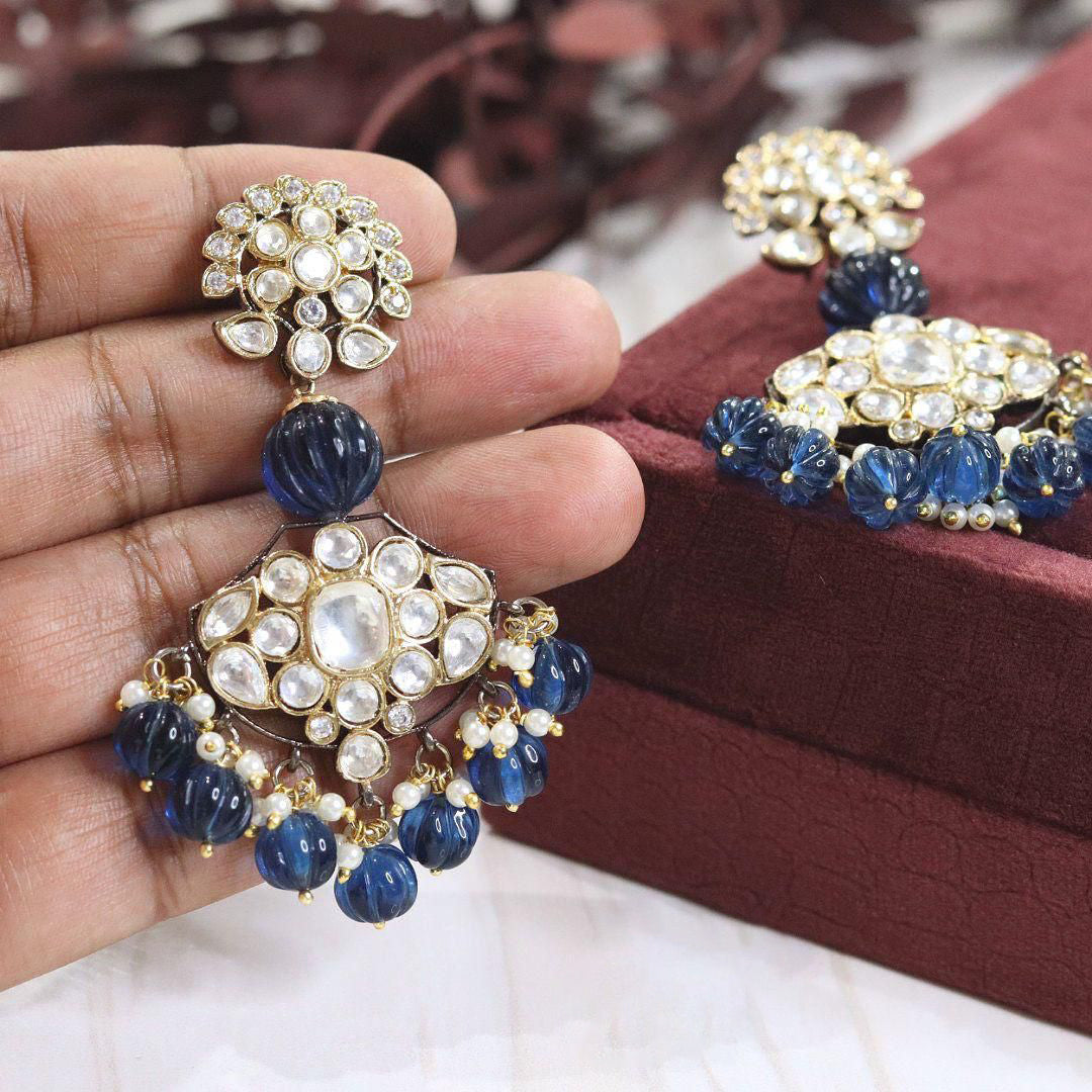 Celebrity Teardrop Wedding Floral Earrings Jewelry Set, Celebrity Inspired Floral Earrings Set, Indian Earrings Set, Pakistani Earrings Set