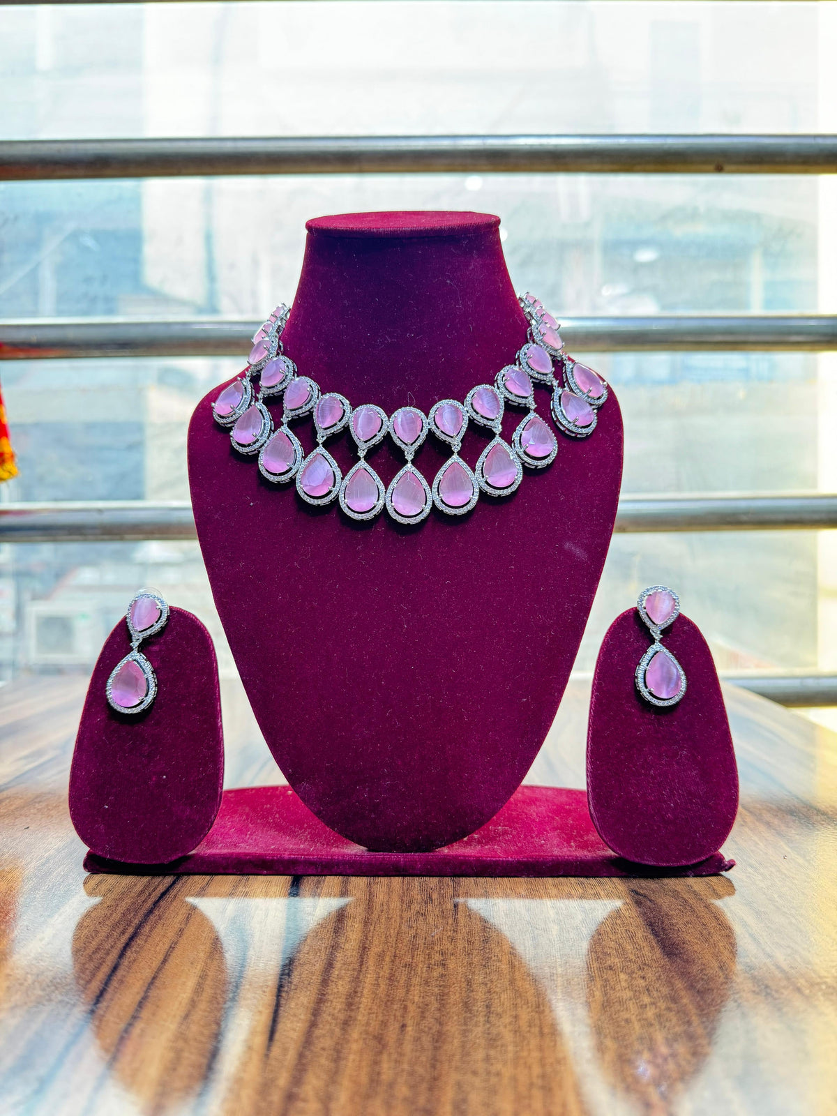 Bollywood Inspired Indian Traditional Polki Choker Set, Bollywood Design Polki Layered Choker Jewelry Set, Indian Polki Wedding Jewelry Set