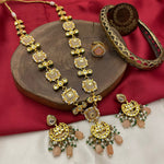 Rajsthani Traditional Gold Plated Kundan Necklace Set, Jaipuri Ethnic Kundan Necklace Earrings Set, Indian Traditional Kundan Jewelry Set, Bollywood Kundan Jewelry Set, Indian Wedding Kundan Beaded Necklace Earrings Set