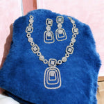 Bollywood Wedding Silver Kundan Necklcae Earrings Set, Celebrities Silver Kundan Necklace Set, Indian Silve Kundan Jewelry Set