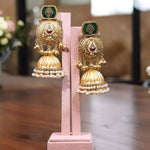 Pakistani Traditional Pearl Jhumki Earrings Set, Pakistani Bridal Kundan Jhumki Set, Indian Jhumki Set, Indian Kundan Jewelry Set
