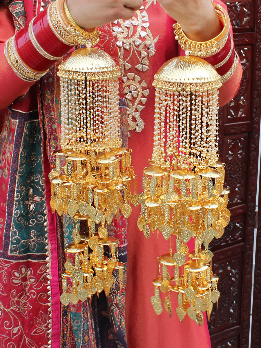 Bridal Wedding Golden Kaleere Indian Jewelry Set, Jaipuri Haathphool, Rajsthani Golden Kaleere Jewelry, Bridal Golden Layer Haathphool