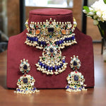 Nature Inspired Polki Choker Earrings Indian Jewelry Set, Bollywood Floral Polki Choker Set, Celebrity Polki Choker Earrings Set