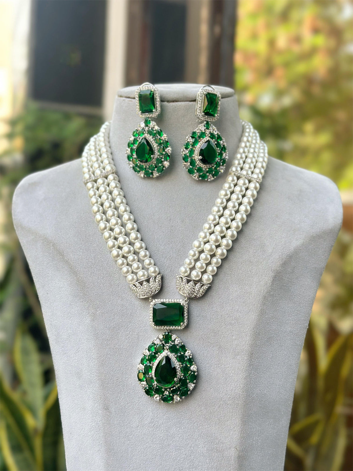 Bollywood Designed Teardrop Polki Necklace Earrings Set, Celebrity Teardrop Polki Jewelry Set, Wedding Polki Necklace Set, Bridal Teardrop Jewelry Set