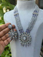 Stunning Shrinkling Dazzel Necklace Earrings Set, Pakistani Multi Layer Necklace Set, Bollywood Detailign Jewelry Set, Bridal Necklace Set