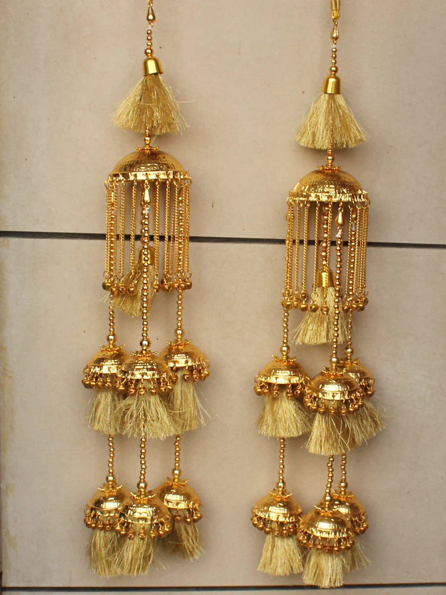 Multi Layer Gold Bridal Kaleere Ethnic Wedding Jewelry, Indian Golden Haathphool Set, Traditional Layer Kaleere Set, Indian Ethnic Golden Kaleere Set, Bridal Layer Kaleere