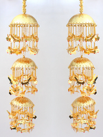 Parrot Inspired Golden Haathphool Jewelry Set, Indian Bird Designed Kaleere Set, Pakistani Kaleera, Rajsthani Kaleera Bridal Jewelry Set