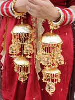 Indian Bird Inspired Golden Kaleere Set, Indian Bird Design Haathphool Set, Jaipuri Kaleere Set, Pakistani Haathphool Set