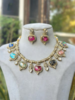 Punjabi Traditional Polki NecklaceEarrings Set, Punjabi Polki Jewelry Set, Jaipuri Wedding Polki Jewellery Set, Bollywood Polki Necklace Set, Celebrities Polki Jewelry Set, Indian Polki Choker Set