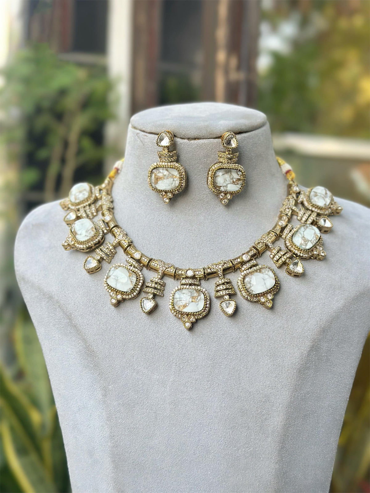 Punjabi Traditional Polki NecklaceEarrings Set, Punjabi Polki Jewelry Set, Jaipuri Wedding Polki Jewellery Set, Bollywood Polki Necklace Set, Celebrities Polki Jewelry Set, Indian Polki Choker Set