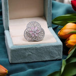 Bollywood Inspired Flower Design AD Ring For Women