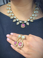 Punjabi Gold Plated Festive Choker Earrings Jewelry Set