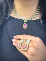 Dazzle Statement AD Necklace Earrings Indian Jewelry Set