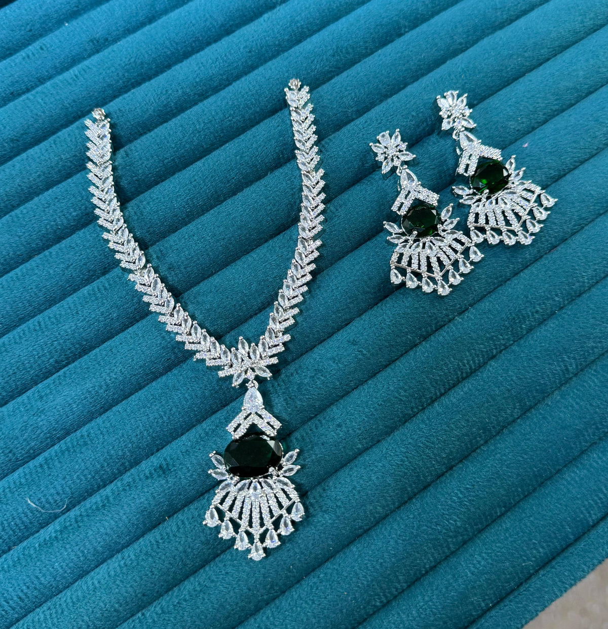 Rajsthani Silver Plated Wedding Necklace Earrings indian Jewelry Set
